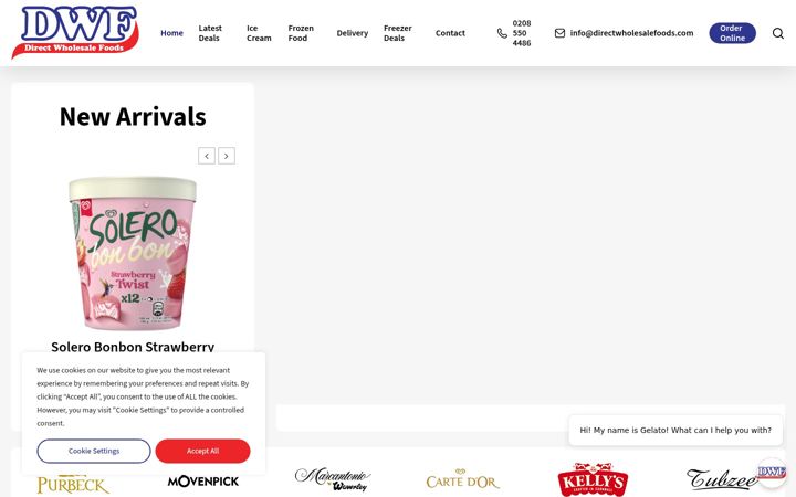 Screenshot of directwholesalefoods.com