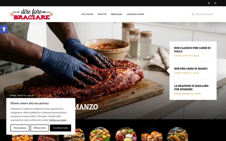 Screenshot of direfarebraciare.it