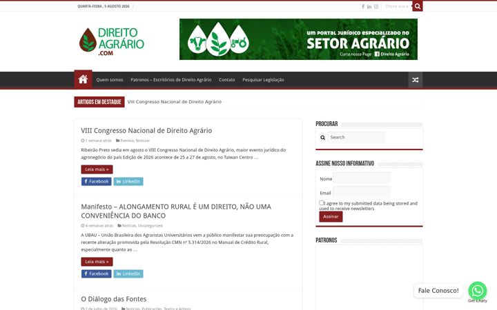 Screenshot of direitoagrario.com