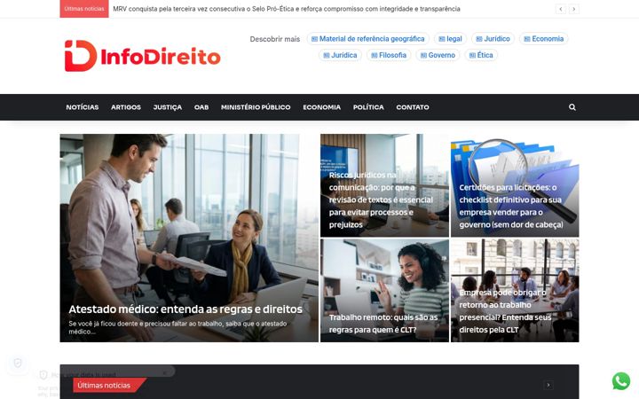 Screenshot of direitoinfo.com
