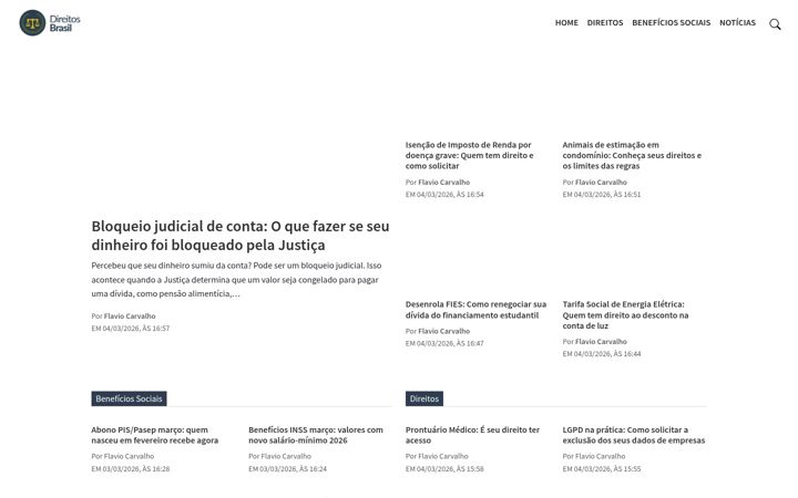Екранна снимка на direitosbrasil.com