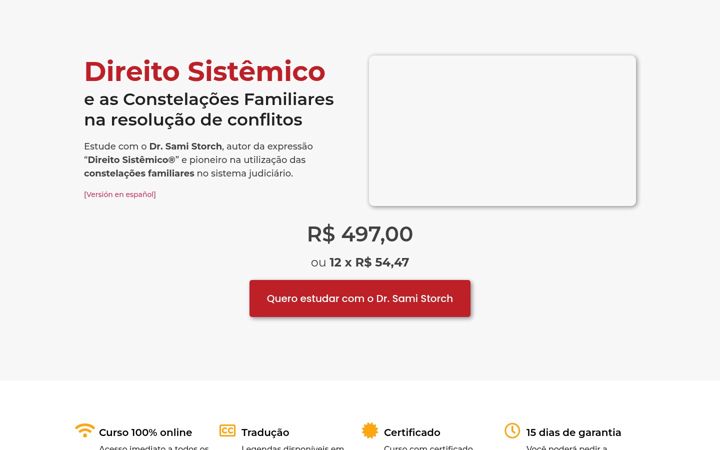 Kuvakaappaus sivustosta direitosistemicoonline.com.br