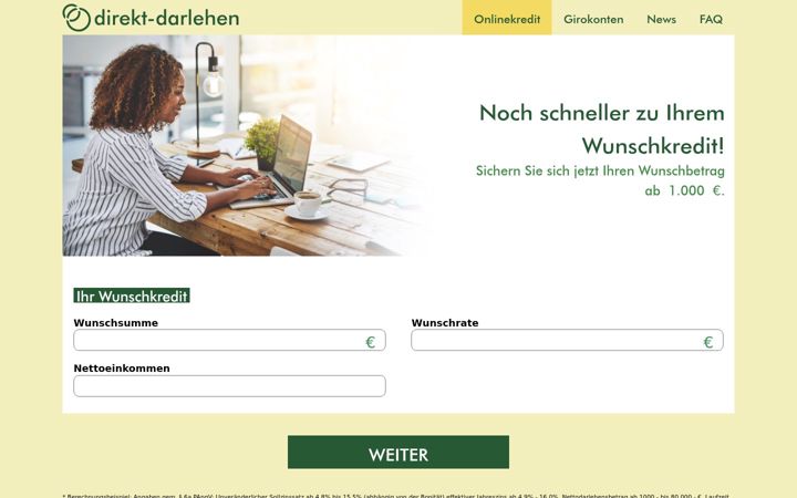 Screenshot of direkt-darlehen.de