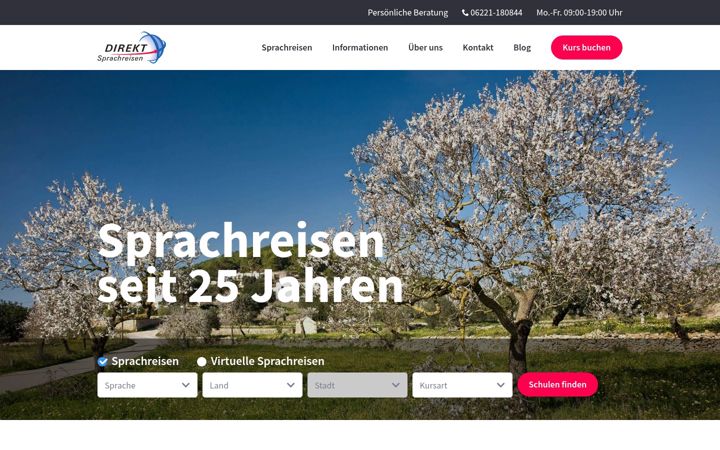 Screenshot of direkt-sprachreisen.de