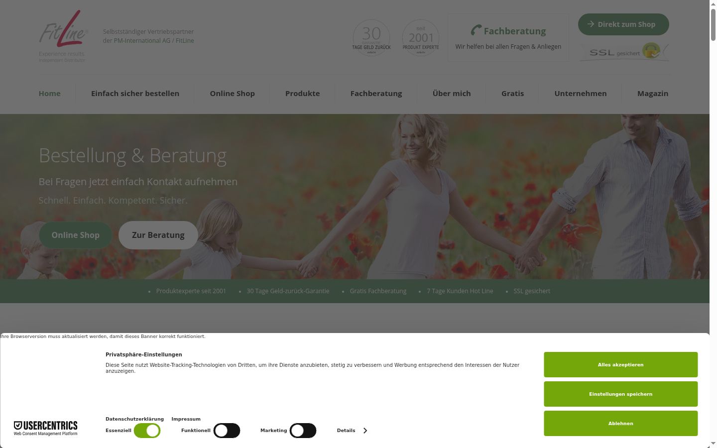 Screenshot van de toestemmingsbanner zoals getoond vóór enige interactie