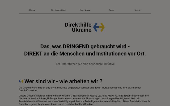 Screenshot of direkthilfe-ukraine-ev.de