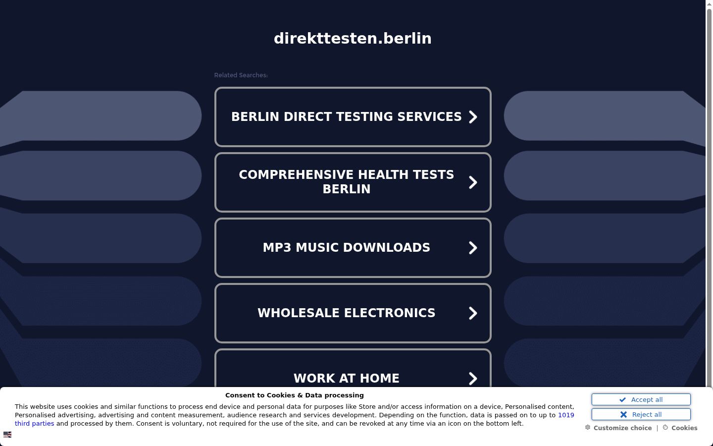 Screenshot des Einwilligungsbanners vor jeglicher Interaktion