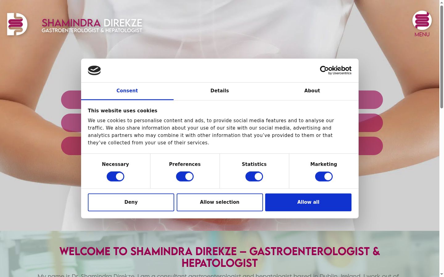 Snímek obrazovky baneru souhlasu zobrazeného před jakoukoli interakcí