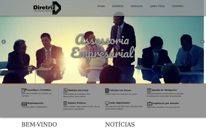 Kuvakaappaus sivustosta diretrizcontabilidade.com.br