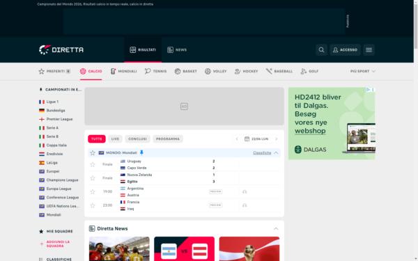 Screenshot of diretta.it