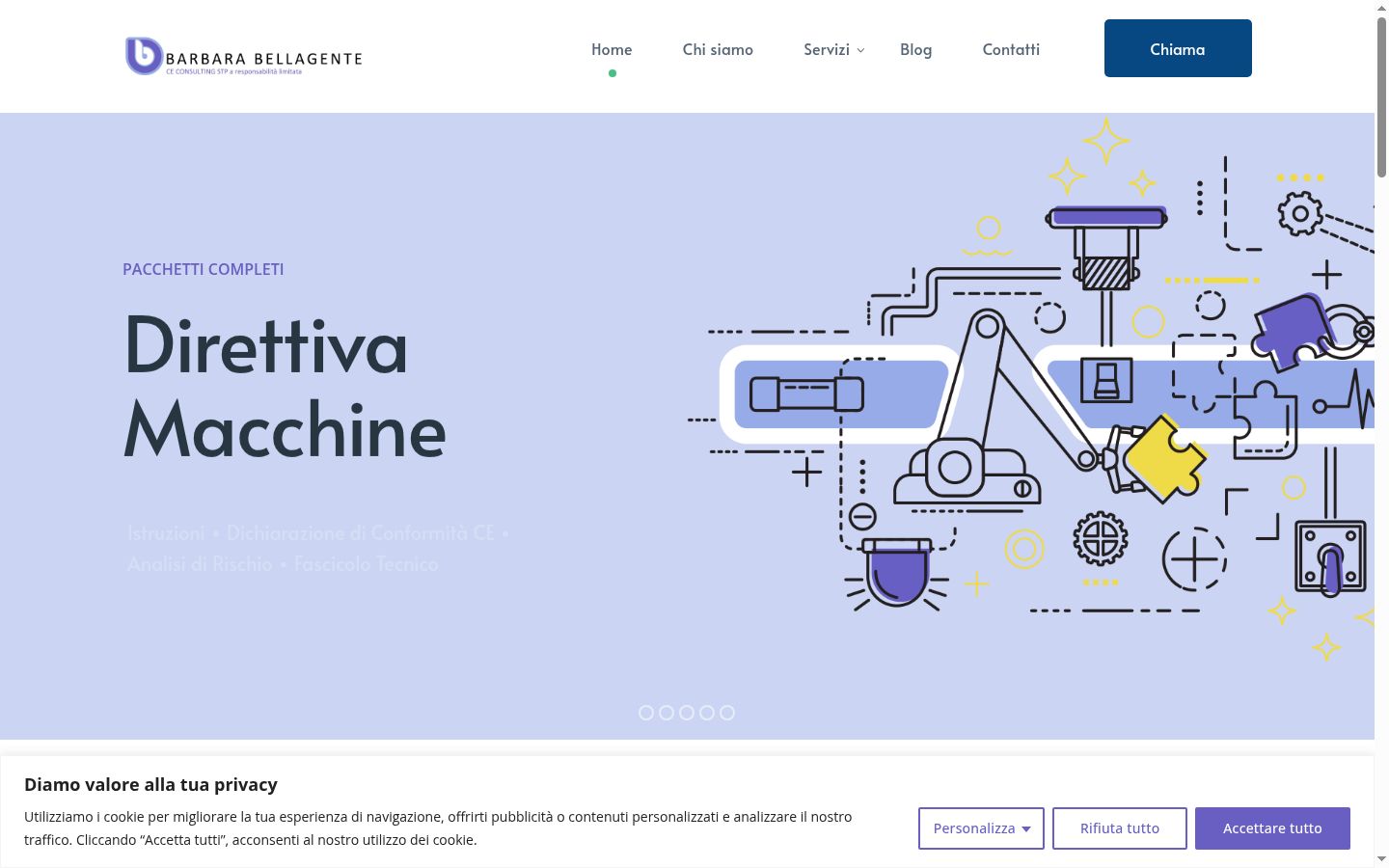 Screenshot del banner di consenso mostrato prima di qualsiasi interazione