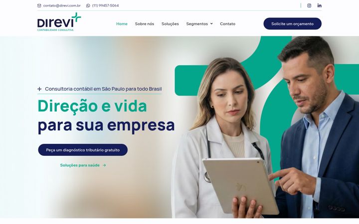 Kuvakaappaus sivustosta direvi.com.br