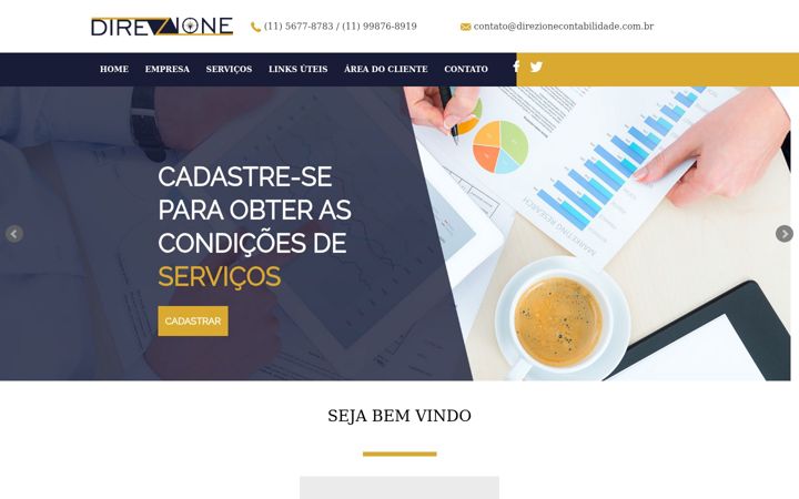 Kuvakaappaus sivustosta direzionecontabilidade.com.br