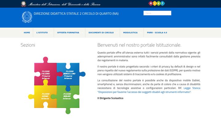 Screenshot of direzionedidatticaquarto2.edu.it
