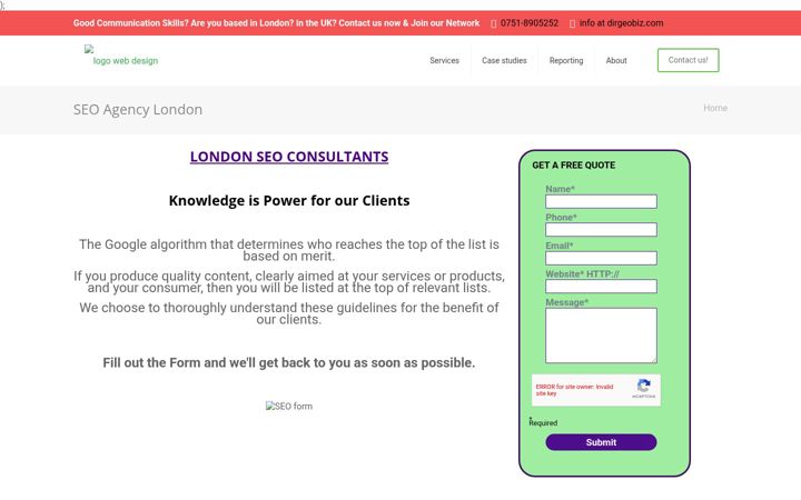 Screenshot of dirgeobiz.com