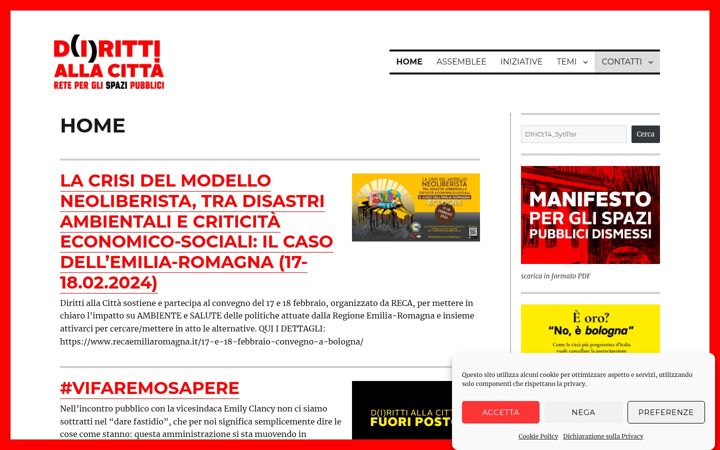 Screenshot of dirittiallacitta.org
