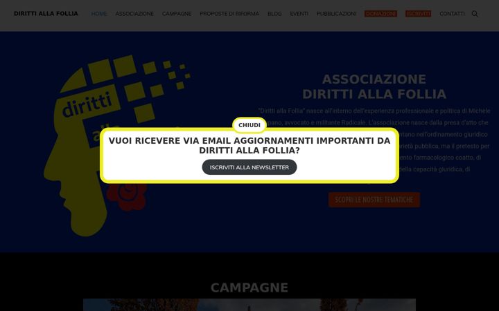 Zrzut ekranu dirittiallafollia.it