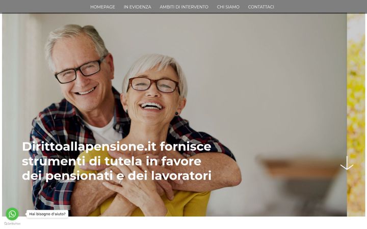 Zrzut ekranu dirittoallapensione.it