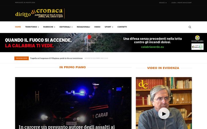 Zrzut ekranu dirittodicronaca.it