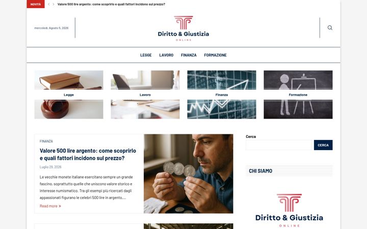Screenshot of dirittoegiustiziaonline.it