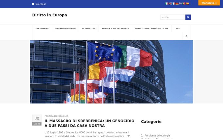 Screenshot of dirittoineuropa.eu