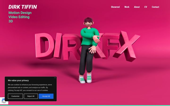 Screenshot of dirkfx.com