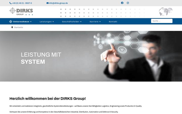 Snímek obrazovky dirks-group.de