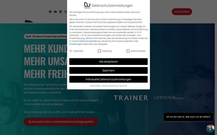 Snímek obrazovky dirkwannmacher.de