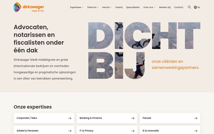 Screenshot von dirkzwager.nl