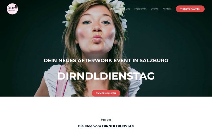 Screenshot of dirndldienstag.at