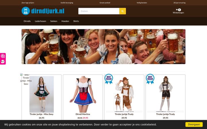 Screenshot von dirndljurk.nl