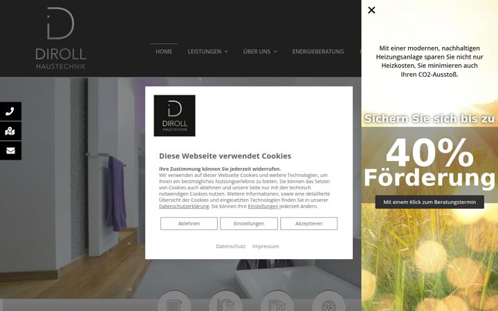 Screenshot of diroll-haustechnik.com