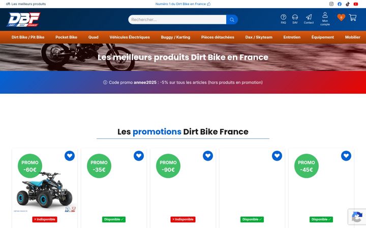 Screenshot stránky dirtbike-france.fr