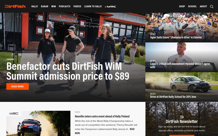 Skjámynd af dirtfish.com