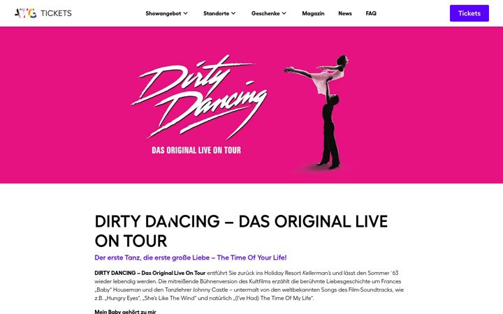 Screenshot of dirty-dancing-tour.de