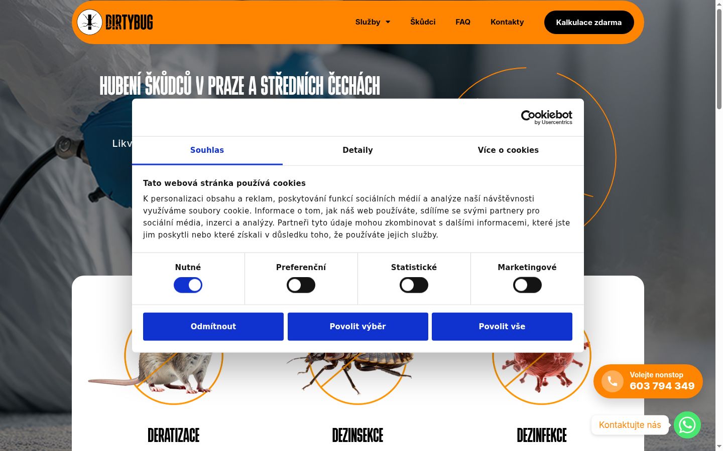 Screenshot del banner di consenso mostrato prima di qualsiasi interazione