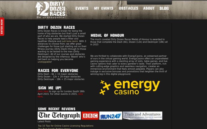 Screenshot of dirtydozenraces.com