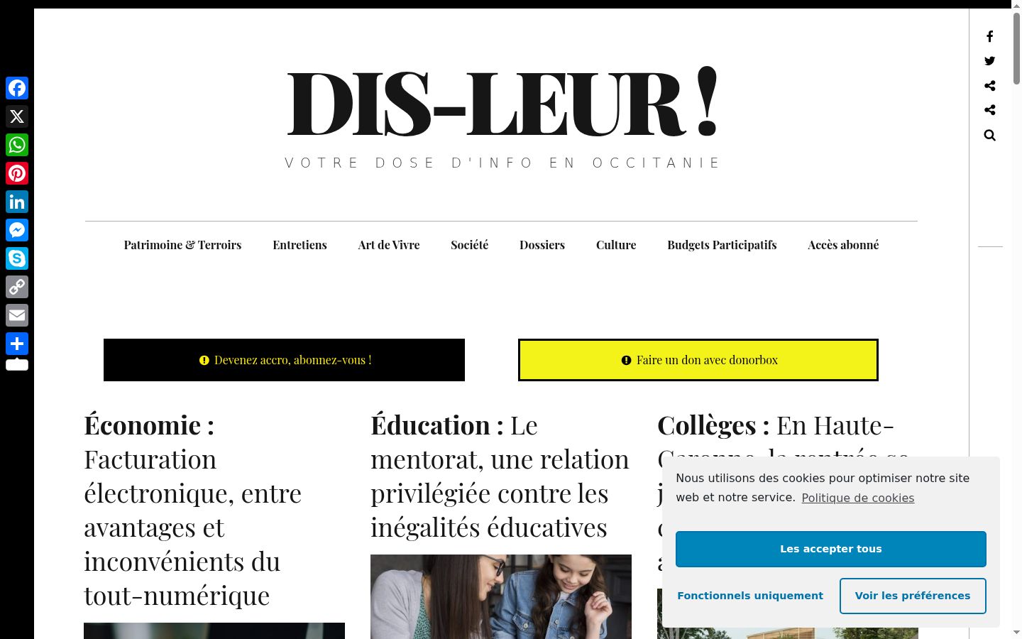 Screenshot of the consent banner shown before any interaction