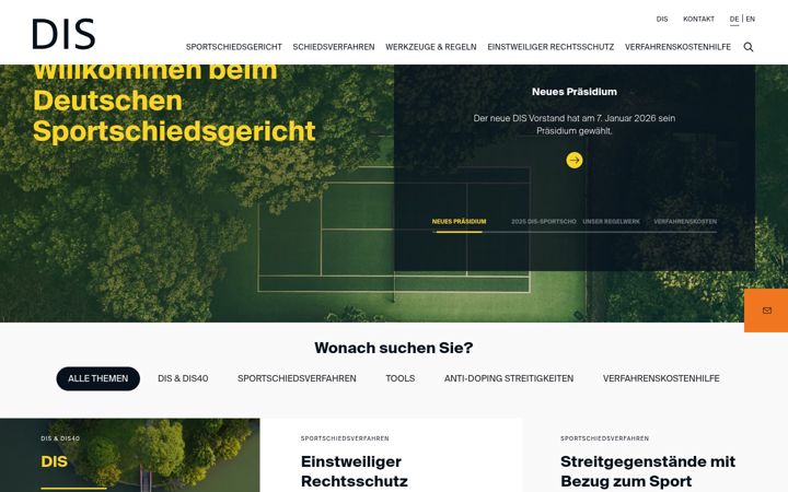 Capture d'écran de dis-sportschiedsgericht.de