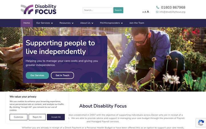 Screenshot of disabilityfocus.org