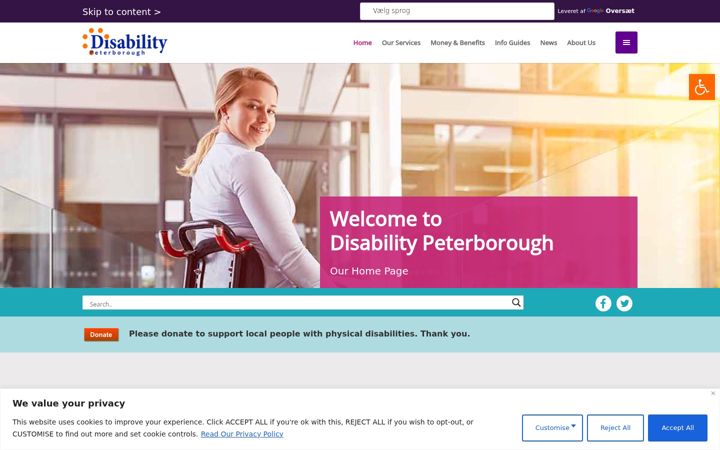 Screenshot of disabilitypeterborough.org