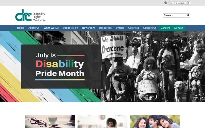 Screenshot of disabilityrightsca.org