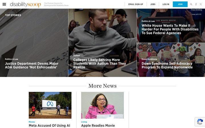 Screenshot of disabilityscoop.com