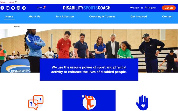 Zrzut ekranu disabilitysportscoach.org.uk
