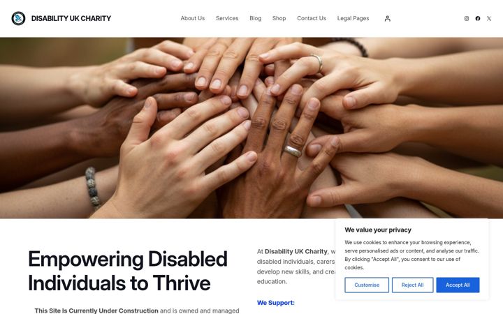 Screenshot of disabilityuk.org
