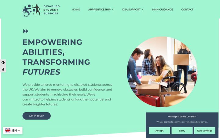 Zrzut ekranu disabledstudentsupport.co.uk
