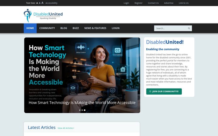 Screenshot of disabledunited.com