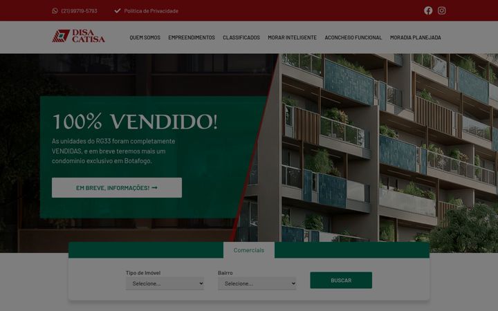 Kuvakaappaus sivustosta disacatisa.com.br