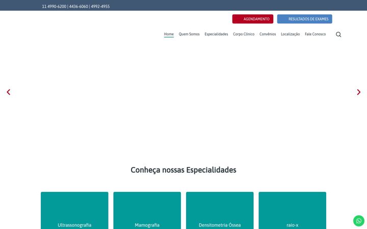 Kuvakaappaus sivustosta disadiagnosticos.com.br