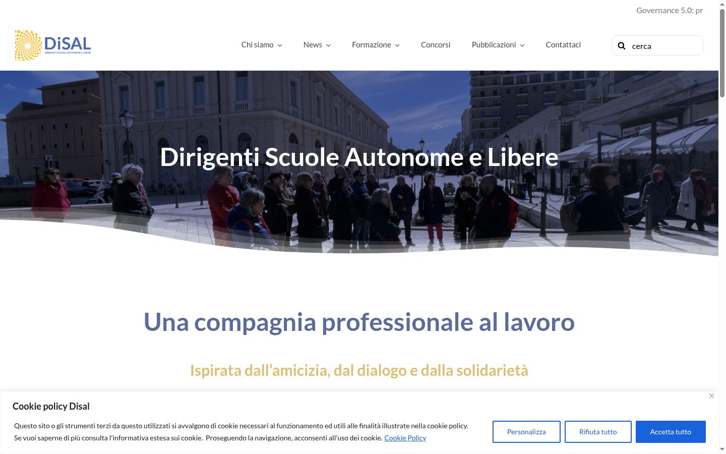 Screenshot del banner di consenso mostrato prima di qualsiasi interazione